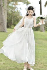 White [Messenger of God] Greek Style Sleeveless Ruffle Elegant Lolita Jsk Dress - Product - 2