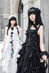 Black [Dream] Sleeveless Ruffle Gothic Lolita Strap Dress - Product - 8