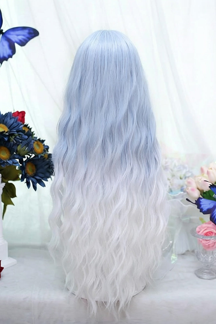 Blue Ombre Water Ripple Texture Long Wavy Sweet Lolita Wig - Product - 3