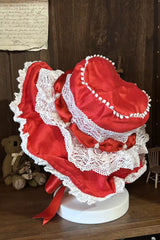 Red Round Collar Long Sleeves Multi-Layered Bow Sweet Lolita Dress Set - Product - 6