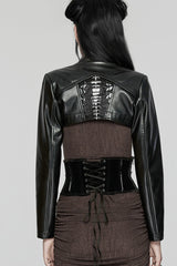 Black Skeleton Lace-Up Women's Punk Underbust Corset - Product - 3