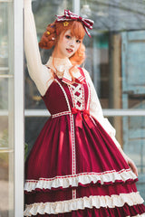 Court Style High Waisted Bowknot Ruffled Multi-Layer Classic Lolita Jsk Dress - Product - 2