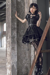 Black Letters and Poems Gothic Punk Lolita JSK Dress - Product - 9