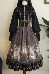 Demon Hunting Notes Print Ruffle Sweet Elegant Lolita Skirt 2 Colors - Product - 3