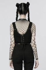 Black Adjustable Metal Snake Buckle Womens Steampunk Vest - Product - 3