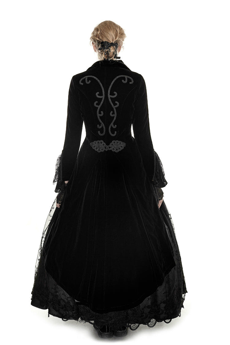 Black Layered Collar Back Large Wave Womens Gothic Victorian Dress Coat - Product - 4