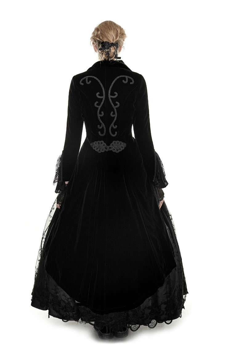 Black Layered Collar Back Large Wave Womens Gothic Victorian Dress Coat - Product - 4
