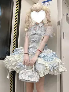 Halter Ruffle Lace-Up Sweet Ballet Lolita Dress – 2 Colors detail view 2