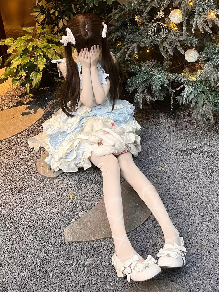 Halter Ruffle Lace-Up Sweet Ballet Lolita Dress – 2 Colors 商品画像