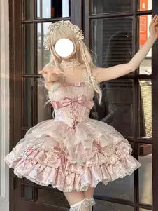 Detachable Sleeve Lace-Up Sweet Ballet Lolita JSK Set – 5 Colors 商品画像