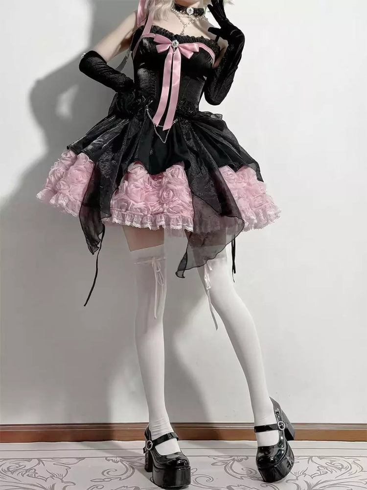 GMC-HIRES-black-pink-vintage-ruffle-lace-high-low-fairy-lolita-gown-03