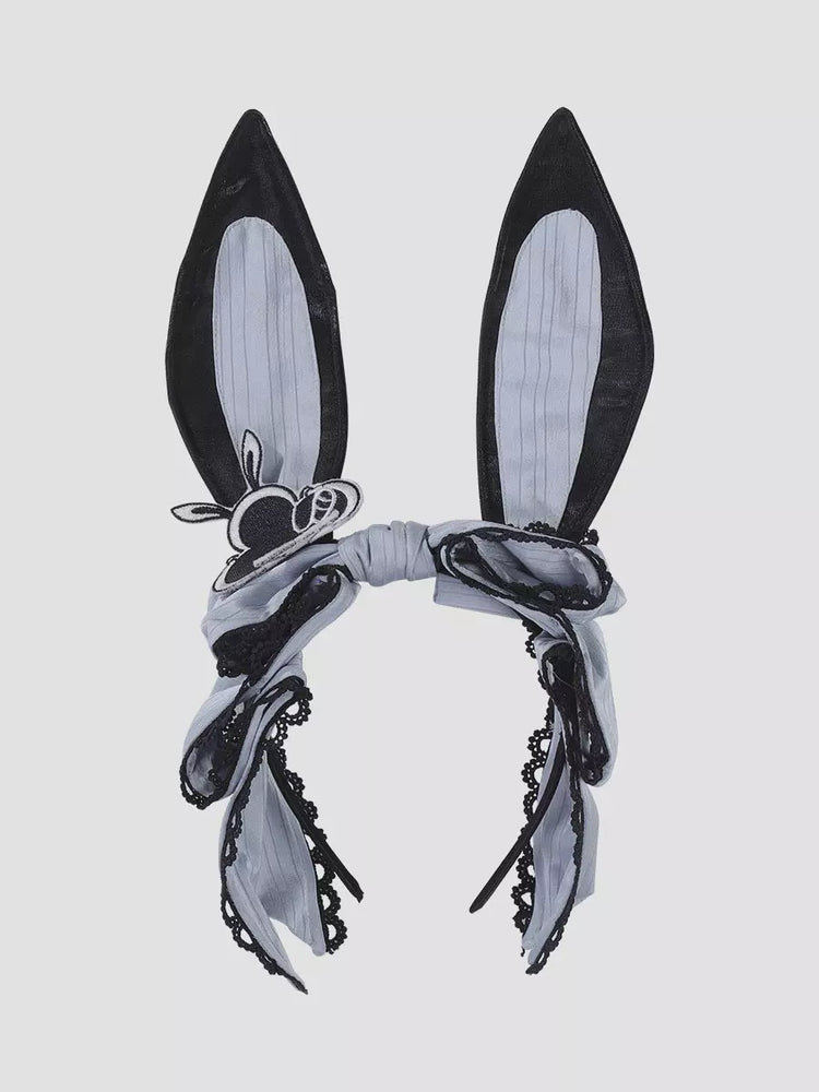 Blue Gothic Lolita Spaghetti Strap Layered Ruffle Bow Dress Set detail view 10