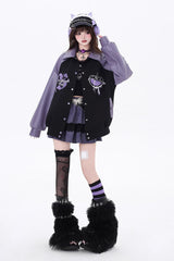 Long Sleeves Embroidery Stitching Gothic Japanese Jirai Kei Coat 2 Colors - Product - 6