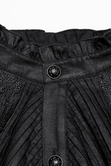 Black Long Puff Sleeves Lace Men's Gothic Blouse - Product - 6