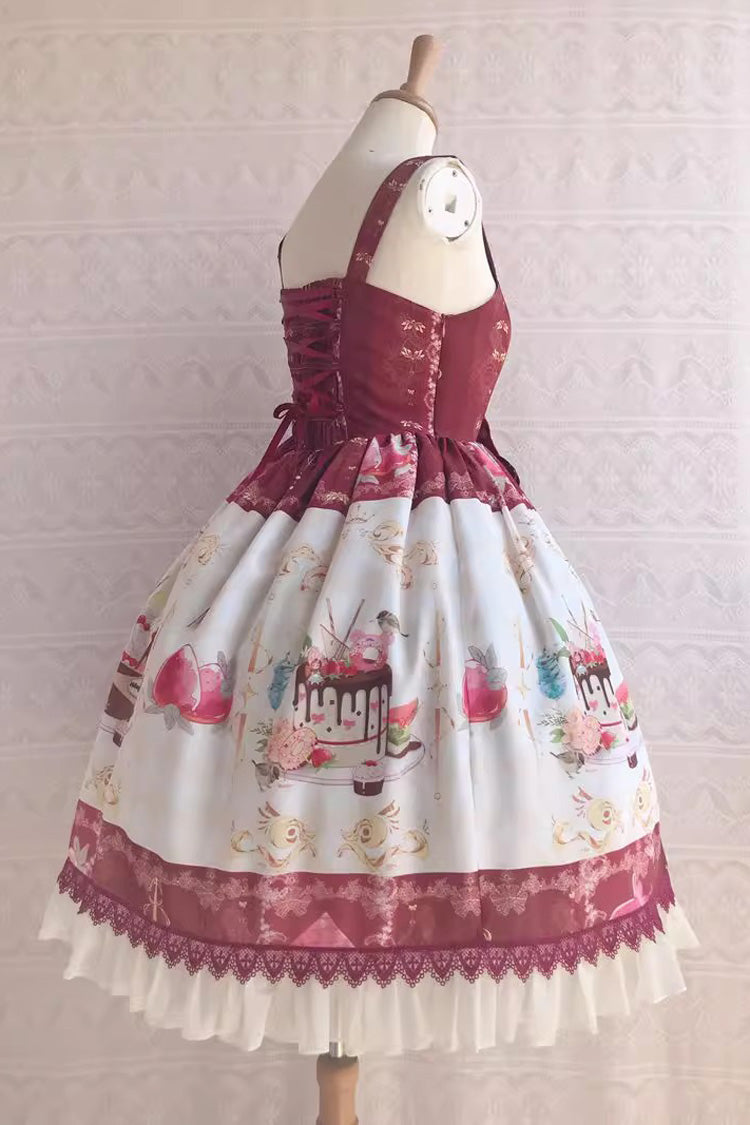Coole zomer Dessertprint Ruche Vest Strik Zoet (alleen jurk) detailweergave 5