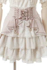 Pink Japanese High Waisted Multi-Layered Lace Sweet Jirai Kei Skirt - Pink - 1