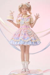Multi-Color Multi-layer Party Bunny Cat Print Bowknot Sweet Lolita Jsk Dress - Product - 5