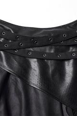 Black Double-Layered Irregular Eyelet Women's Punk rregular Wasteland Skirt - Product - 3