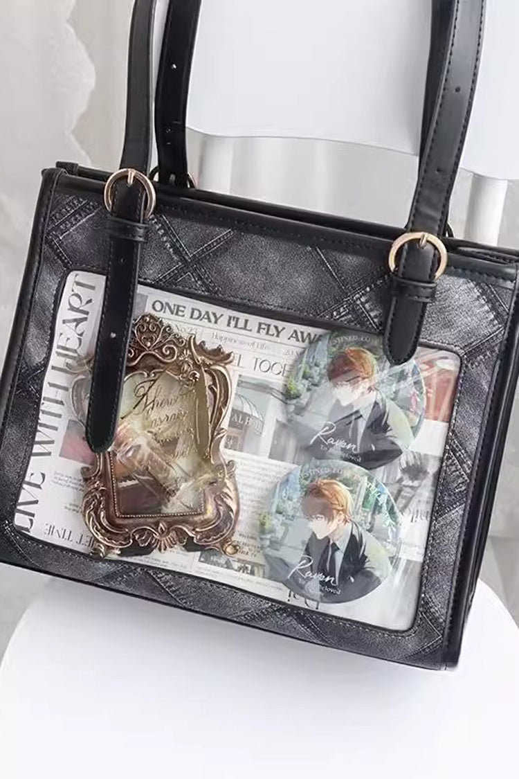 Diamond Print Sweet Japanese Lolita Shoulder Itabag 4 Colors - Black - 4