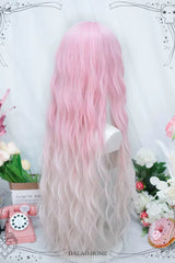 Pink Gradient Secondary Long Curly Sweet Lolita Wigs - Product - 4