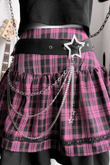 Black/Pink [Butterfly Chapter] Short Sleeves Print Gothic Jirai Kei Skirt Set - Product - 6