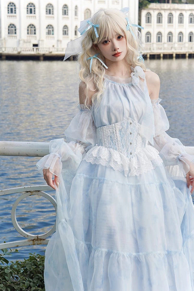 Glacier Blue Bubble Love Hanayome Tie-dyed Sweet Elegant Lolita Dress - Product - 9