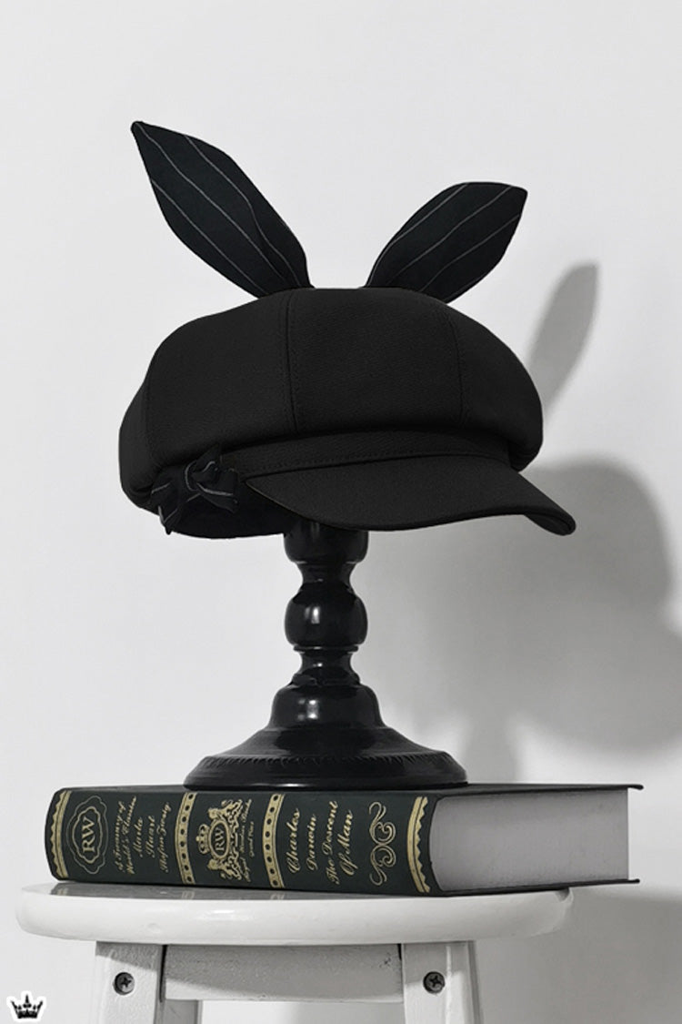 Bowknot Ouji Fashion Lolita Beret 3 Colors - Black - 1