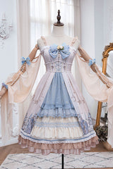 Multi-Color Cardigan Bowknot Elves Multi-Layer Ruffled Sweet Lolita JSK Dress - Product - 4