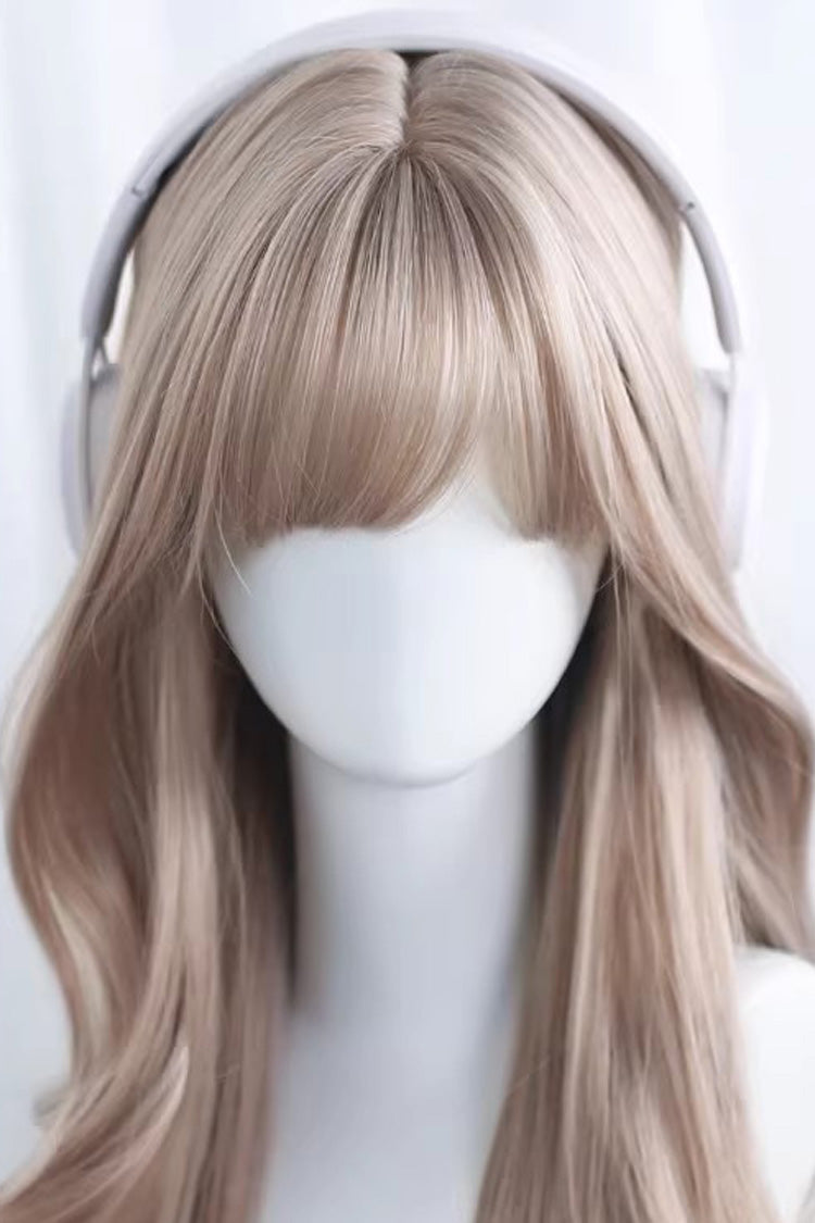Floral Honey Tea Light Brown Long Wavy Daily Sweet Lolita Wig - Product - 3