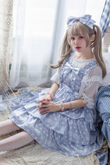 Polka Point Print Bowknot Multi-Layer Princess Sweet Lolita Jsk Dress - Product - 3