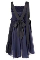 Blue Strap Big Bow Streamer Super Cool Stitching Lace Suspender Women's Gothic Dress - Product - 8