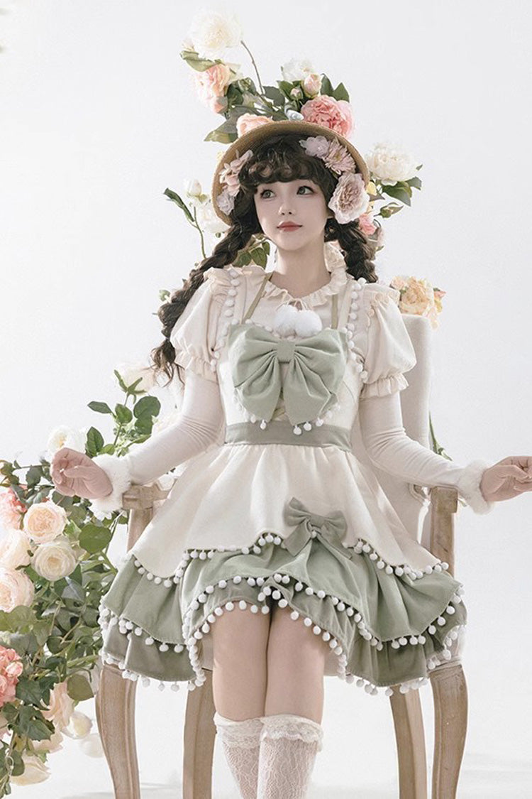 Confession Function Multi-layer Ruffle Bowknot Color Matching Autumn Winter Sweet Lolita Jsk Dress - Product - 10