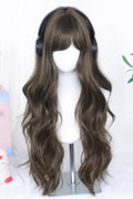 Seitlich geschwungener Pony, weiche, lockere Wellen Sweet-Lolita-Perücke, 2 Farben, Vorderansicht