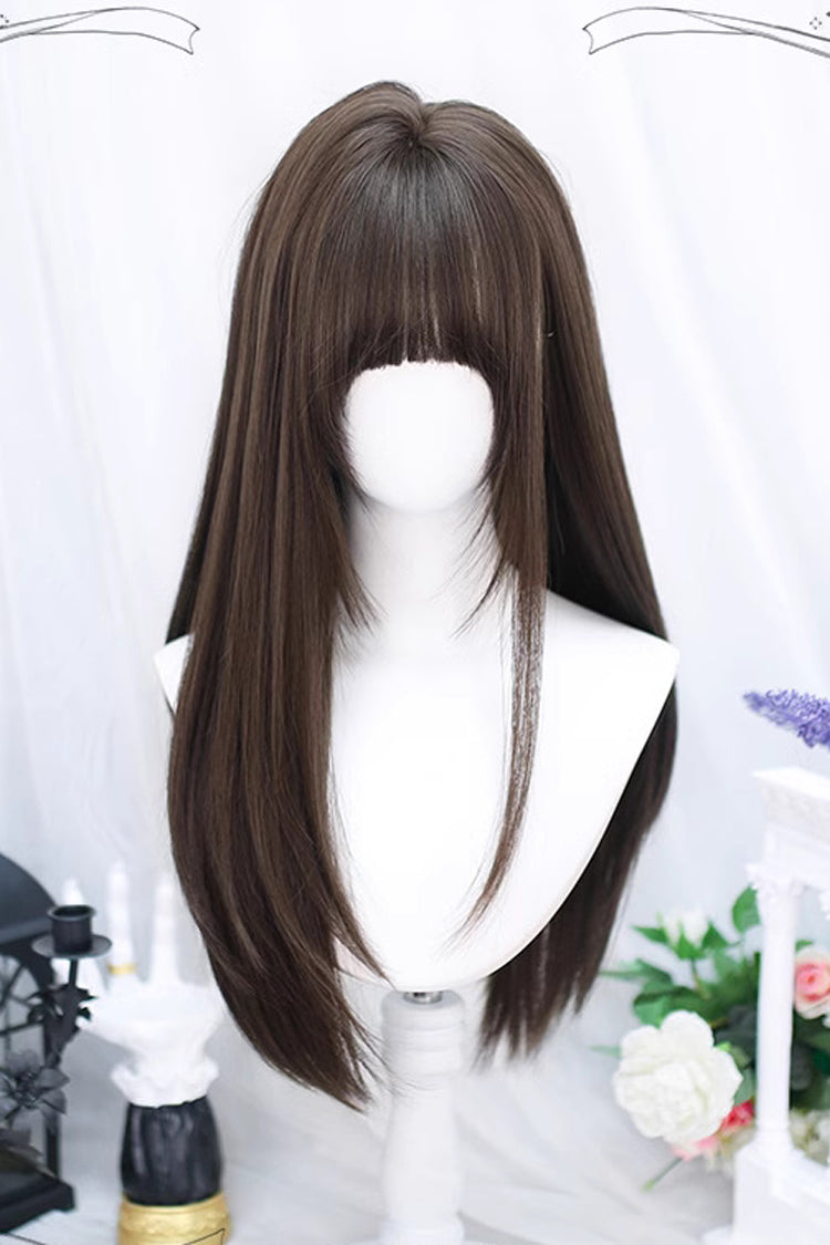 Brown Long Straight Style Sweet Lolita Wig - Product - 2