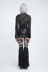 Black Lace-Up Slim Fit Women's Gothic Royal Spiked Evil Eyes Girdle - Product - 3