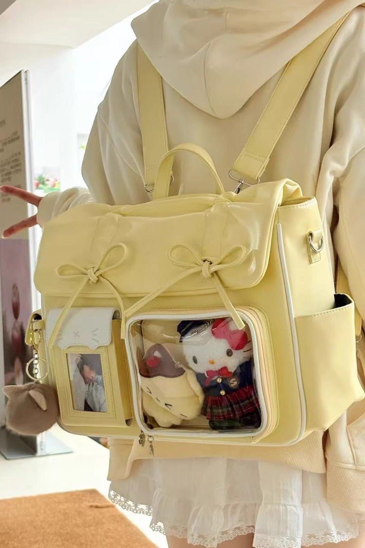 [Kitten Diary] Hidden Compartment Embroidered Bow Sweet Lolita Anime Itabag 8 Colors - Yellow - 1