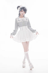 Sweet Ruffle Lace Lace-Up Japanese Jirai Kei Skirt 4 Colors - Product - 18