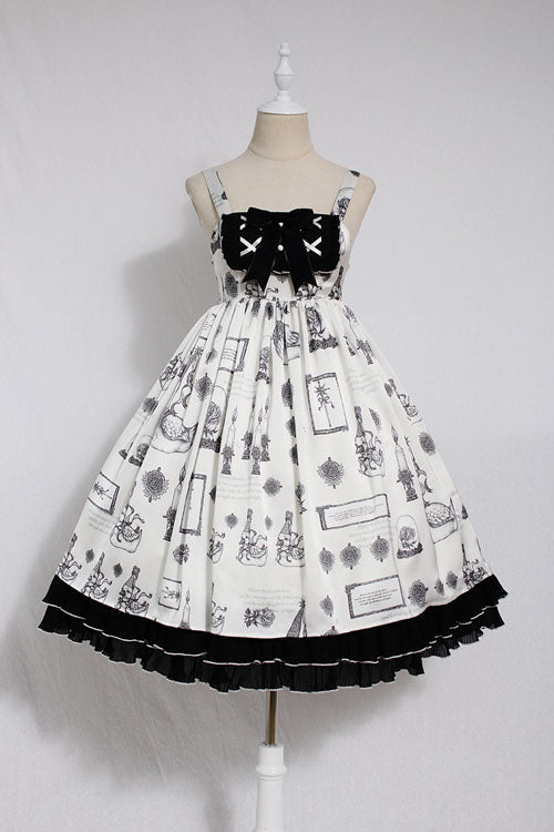 Christian Pious Duck Print Sleeveless Bowknot Sweet Lolita JSK Dress - White - 1