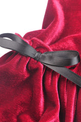 Red Vintage Long Sleeves Lace Collar Cross Women's Gothic Velet Dress - Product - 14