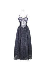 Black Elk Metal Brooch Flocking Print Yarn Floral Women's Gothic Dress - Product - 5
