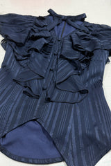 Blue Ruffled Bow Gothic Japanese Lolita Blouse - Product - 6