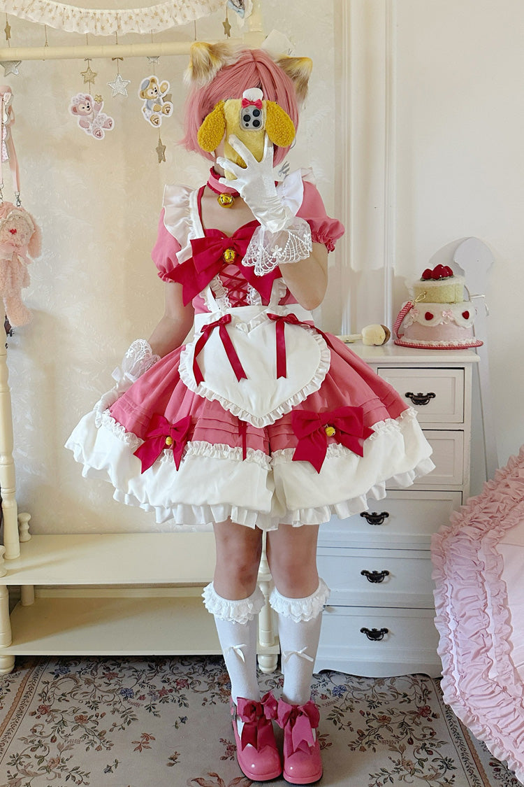Bell Meow Ruffle Bowknot Sweet Lolita Skirt Set 5 Colors - Product - 3