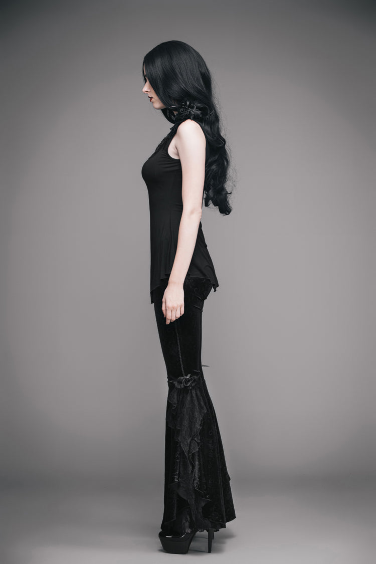 Black Shoulder Decals Feather Decoration Single Sleeve Splice Mesh Women's Gothic Knit - Product - 5