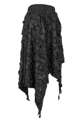 Black Punk Tattered Sharp Hem Womens Skirt - Product - 5
