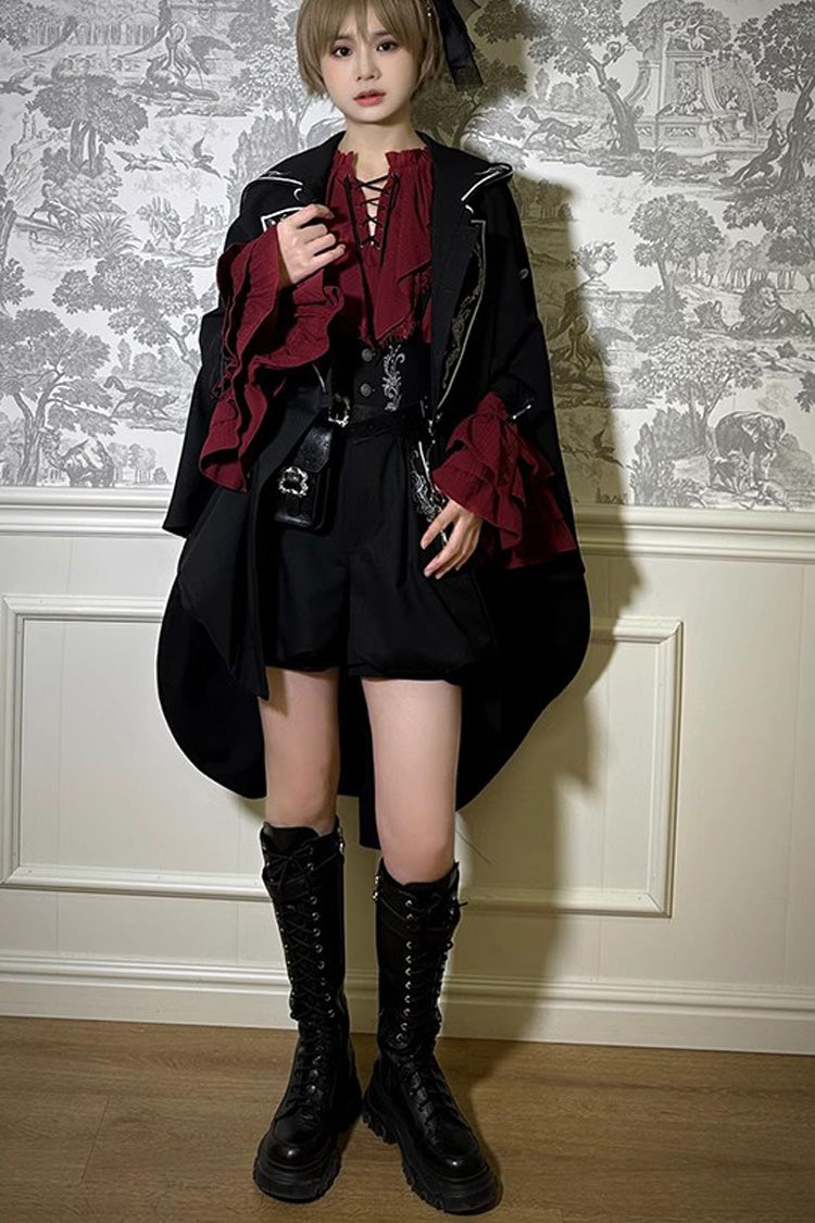 Pirate Series Navigation Treasure Hunting Guide Embroidery Handsome Lolita Cloak 2 Colors - Product - 5