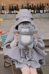 Grey [Gloomy Cat Series] Sleeveless Triple-Layered Ruffled Sweet Suspender Cake Strap Dress - Product - 2