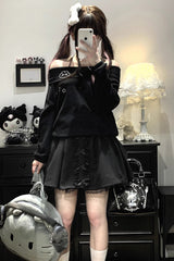 [Dolls Only] Ruffle Bowknot Lace Lace-Up Sweet Jirai Kei Strap Dress 4 Colors - Product - 11