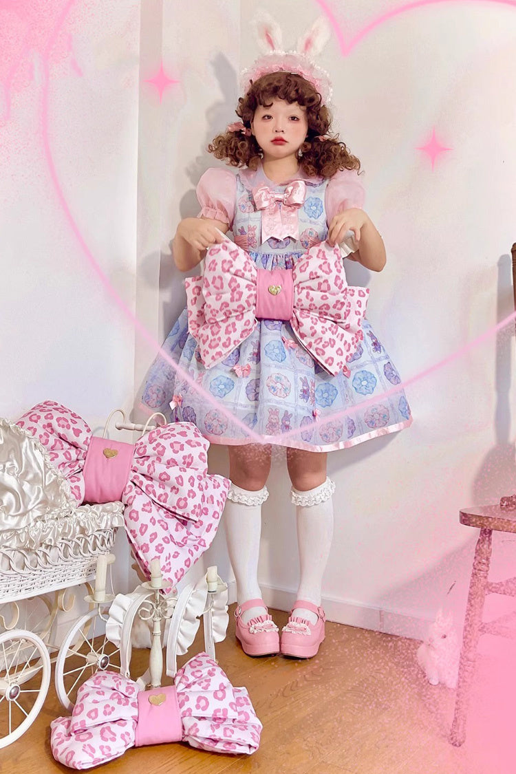 Pink Polka Dot Print Bowknot Shaped Sweet Lolita Backpack - Product - 5