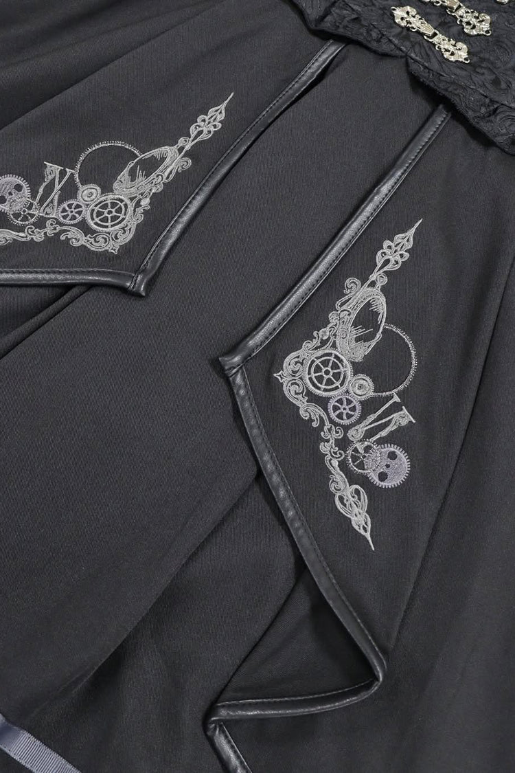 Ouji Punk Embroidery Cardigan Bowknot Lolita Strap Dress 2 Colors - Product - 7