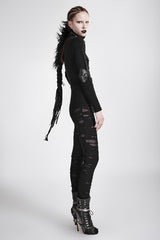 Mesh Close Fitting Long Women's Gothic Leggings - Product - 5
